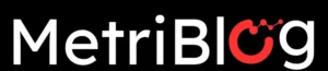 logo de metriblog letras blancas fondo negro